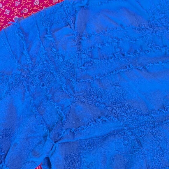 Vintage Cottonseed Textured Wood Button Down Shirt Short Sleeve Boxy Lagenlook - Picture 6 of 7